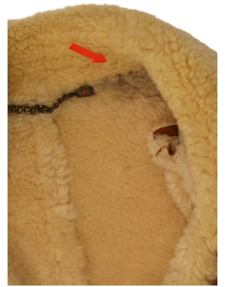 Vintage męska kurtka shearling UK 42 XL brązowa