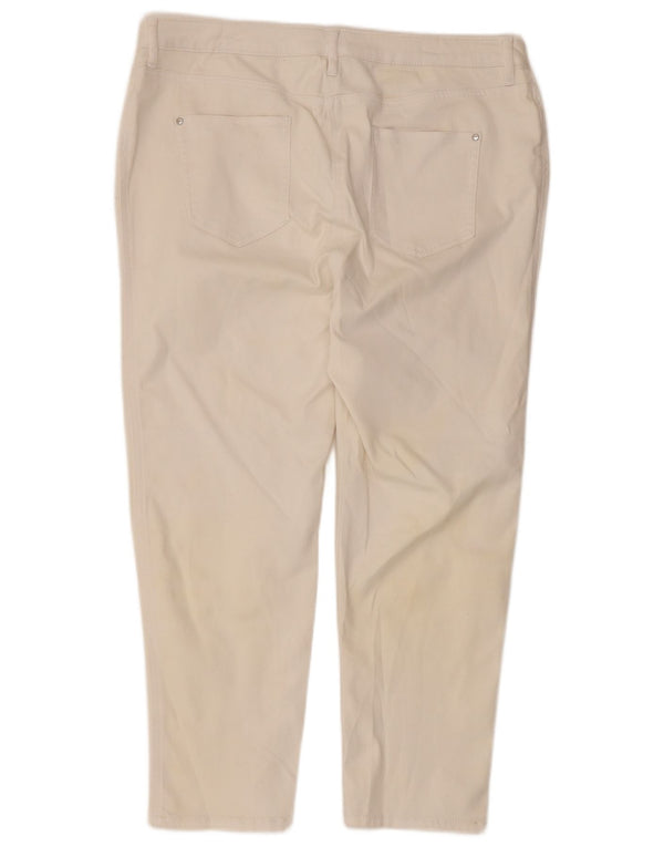 Damskie zwężane spodnie codzienne M&Co UK 18 XL W36 L25 Biała bawełna