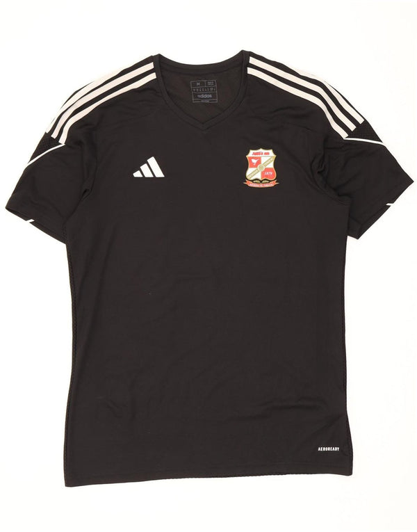 Adidas Męski T-shirt Swindon Town FC Slim Fit Graphic Top Średni Czarny