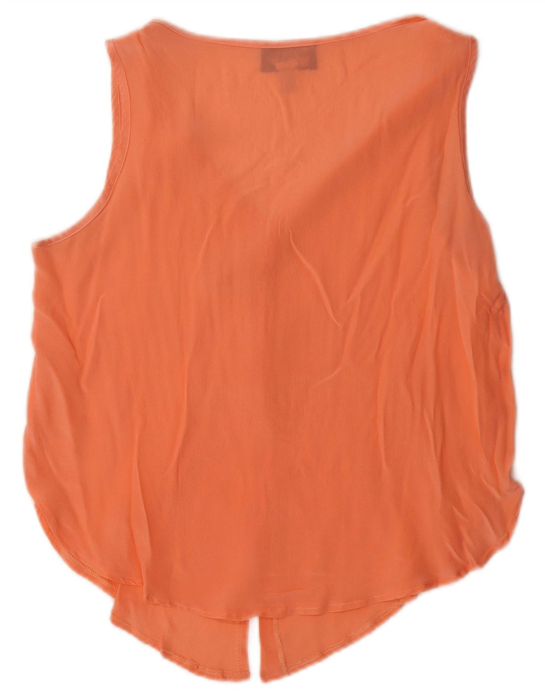 Top damski w stylu vintage, kamizelka UK 14, duży, pomarańczowy jedwab