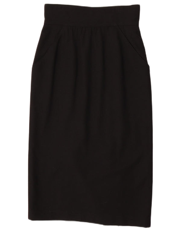 Fendi Damska spódnica midi z wysokim stanem IT 44 Medium W28 Czarna wełna