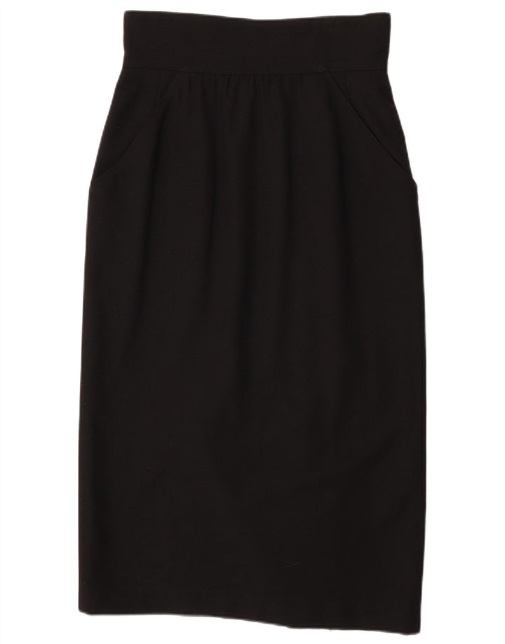 Fendi Damska spódnica midi z wysokim stanem IT 44 Medium W28 Czarna wełna