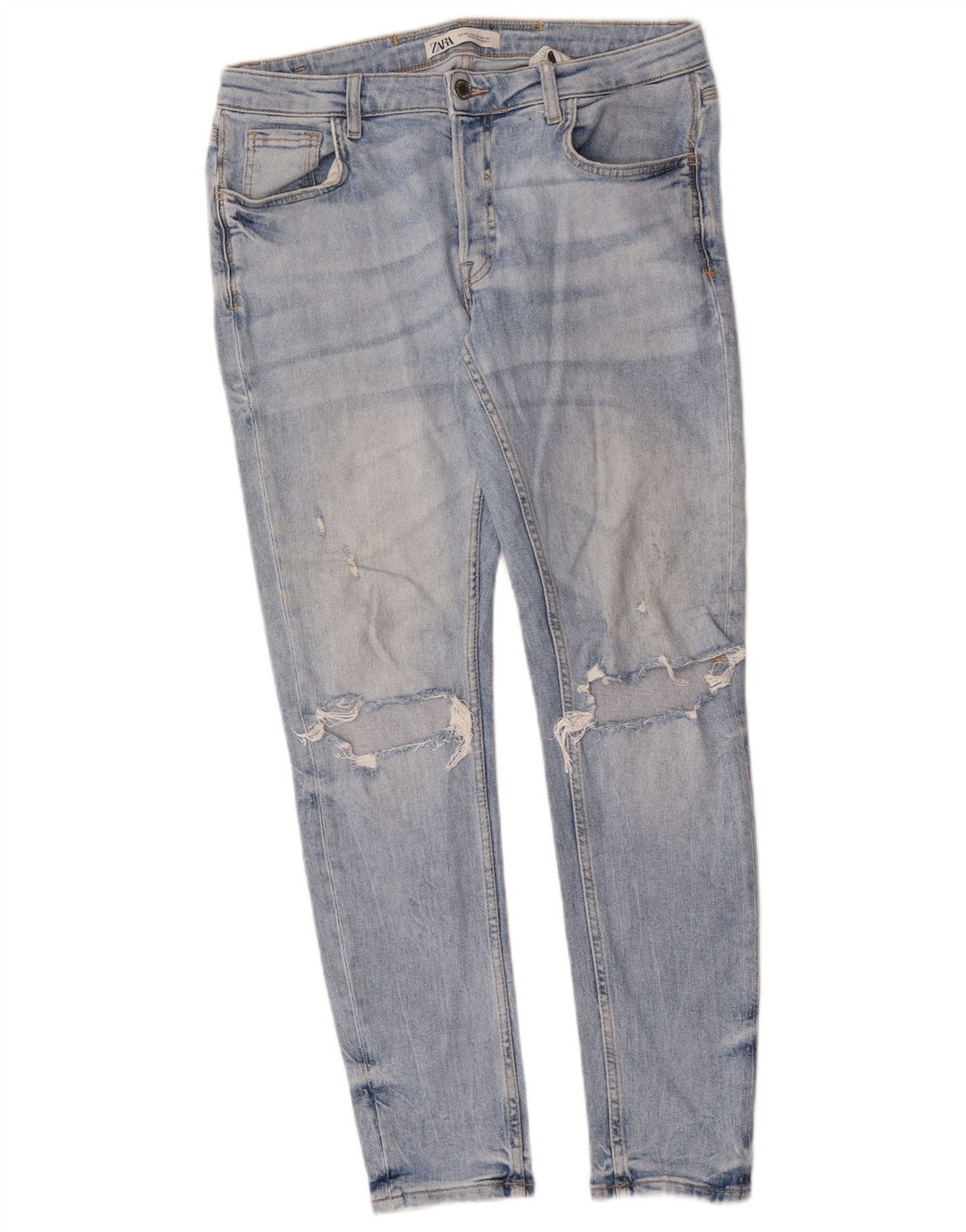 Męskie jeansy Zara w trudnej sytuacji, EU 40 Medium W31 L30, niebieska bawełna