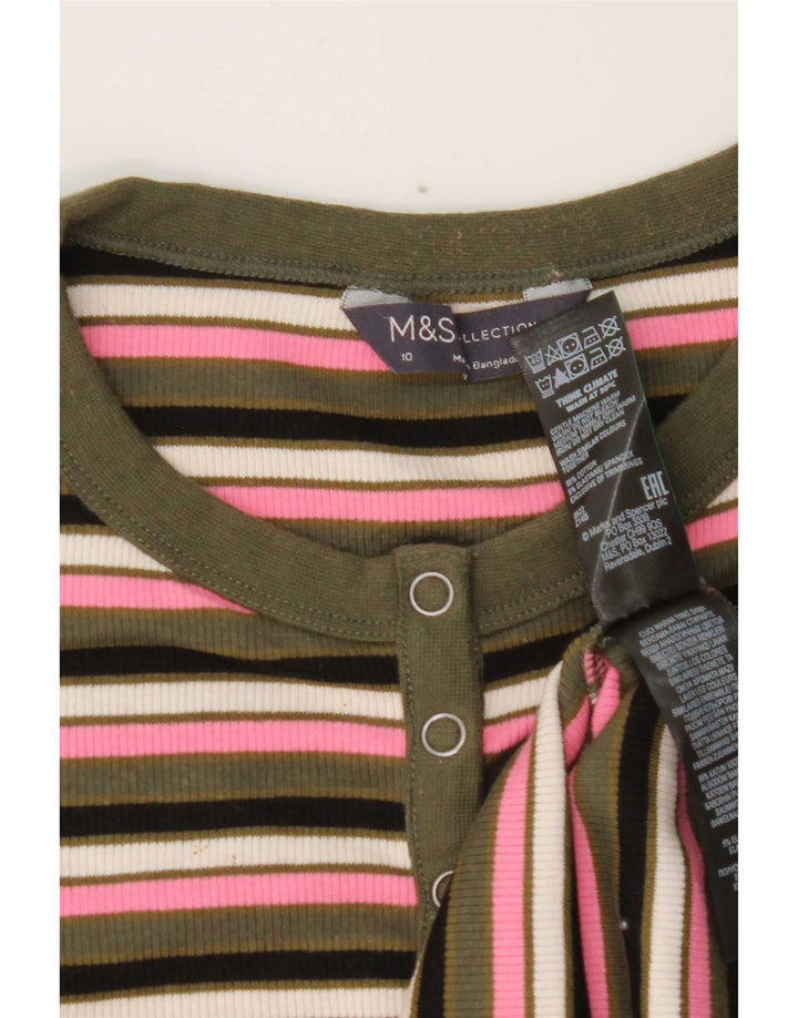Marks & Spencer Damski top z długim rękawem, UK 10, w małe wielokolorowe paski