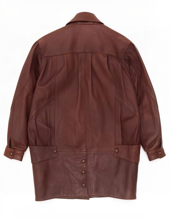 Sardar Damski płaszcz skórzany oversize UK 10 Small Brown