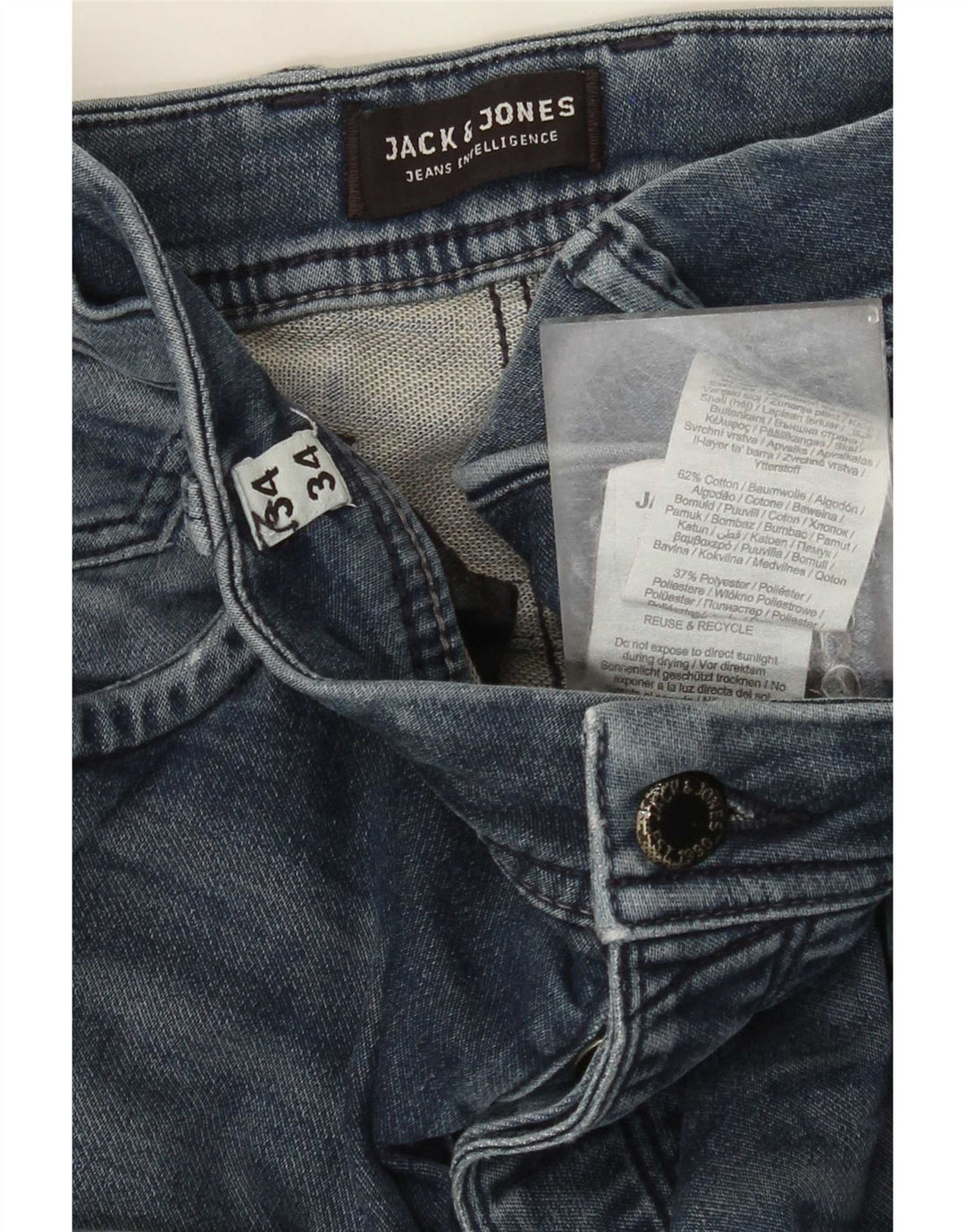Męskie jeansy typu slim Jack & Jones W34 L34 Niebieskie, bawełniane