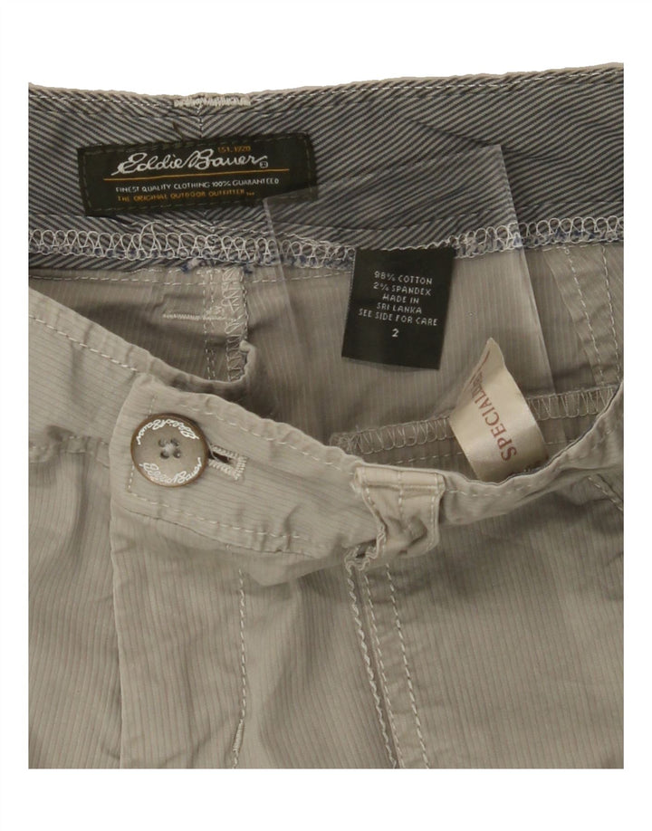 EDDIE BAUER Womens Capri Trousers US 2 XS W28 L18 Grey Pinstripe Cotton Vintage Eddie Bauer and Second-Hand Eddie Bauer from Messina Hembry 