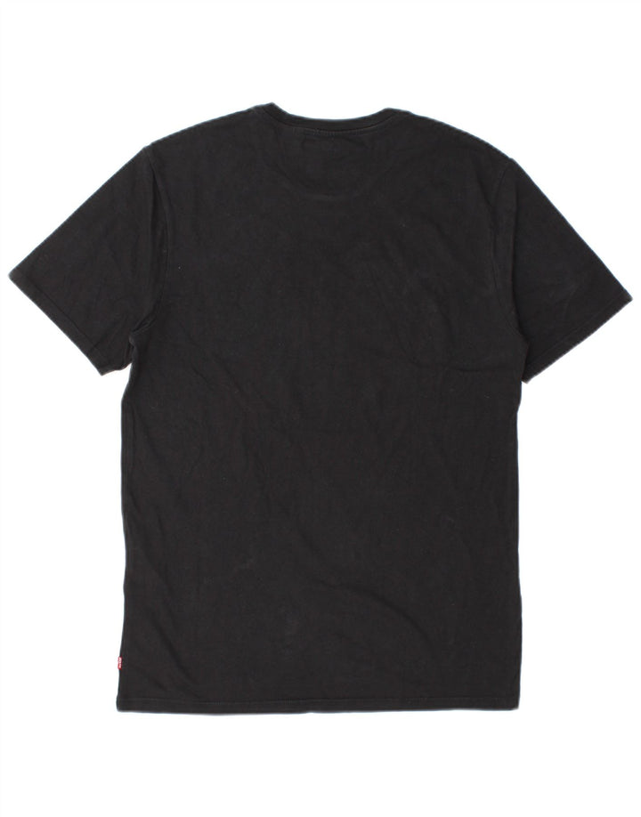 Męski T-shirt z grafiką Levi's, mały, czarny, bawełniany