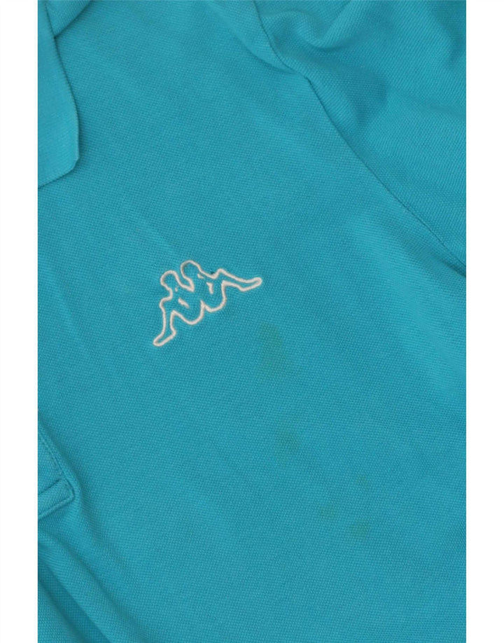 Męska koszulka polo Kappa, mała, niebieska, bawełniana