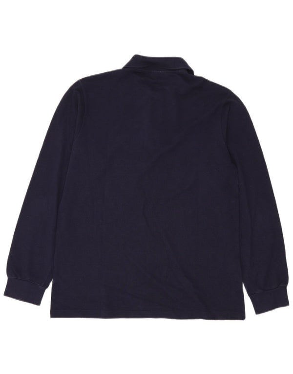 LACOSTE Mens Long Sleeve Polo Shirt Suze 3 Small Navy Blue Cotton