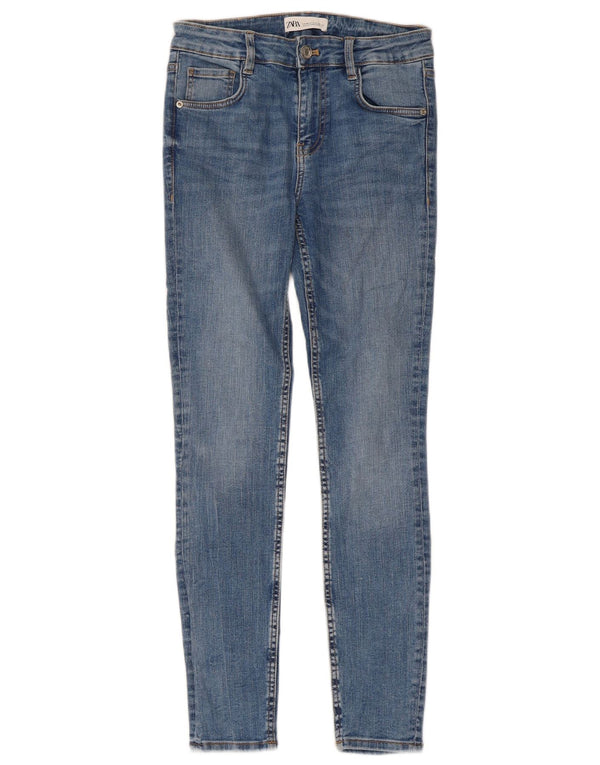 Damskie jeansy obcisłe z wysokim stanem Zara EU 36 XS W26 L29 Niebieskie bawełniane