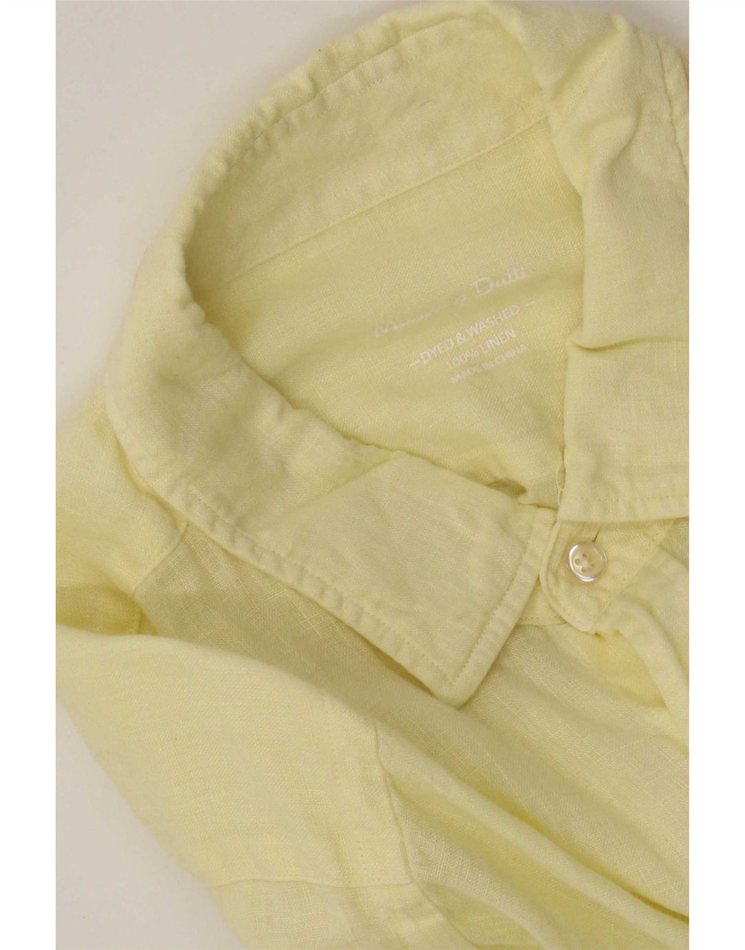 Koszula męska Massimo Dutti, duża, żółta, lniana