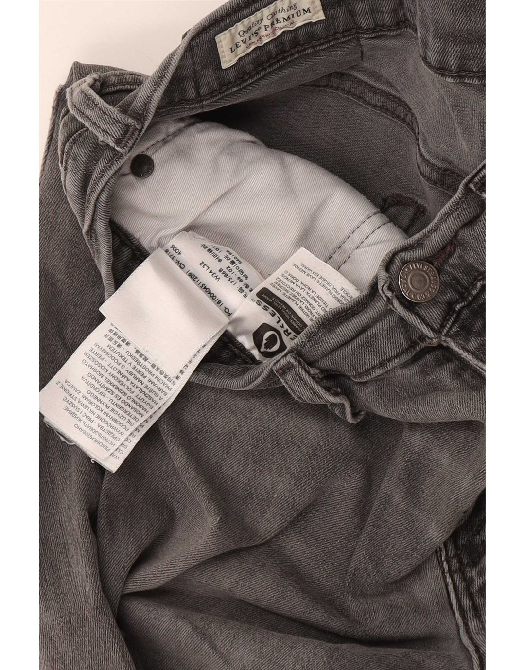Męskie jeansy Levi's W34 L32 Szara bawełna