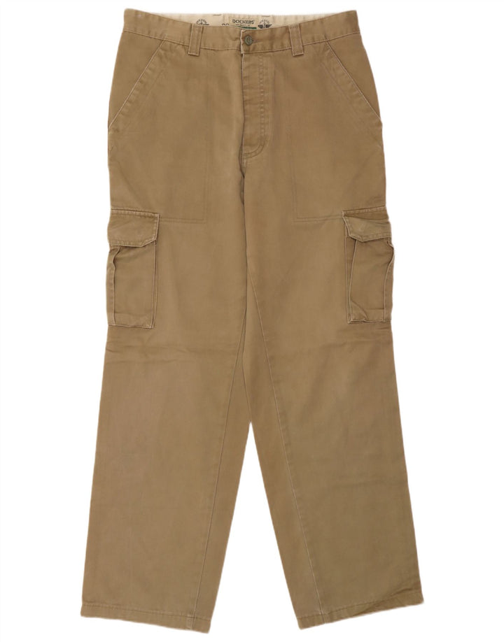 Męskie spodnie cargo Dockers khaki proste W34 L32 khaki