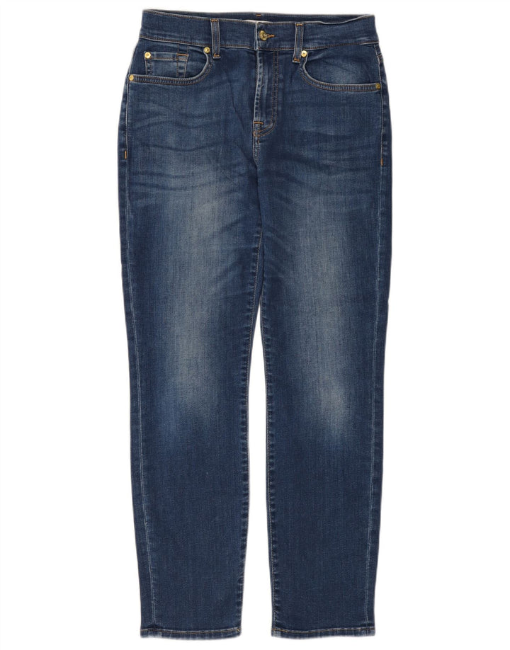 7 FOR ALL MANKIND Damskie jeansy slim W26 L28 Niebieska bawełna