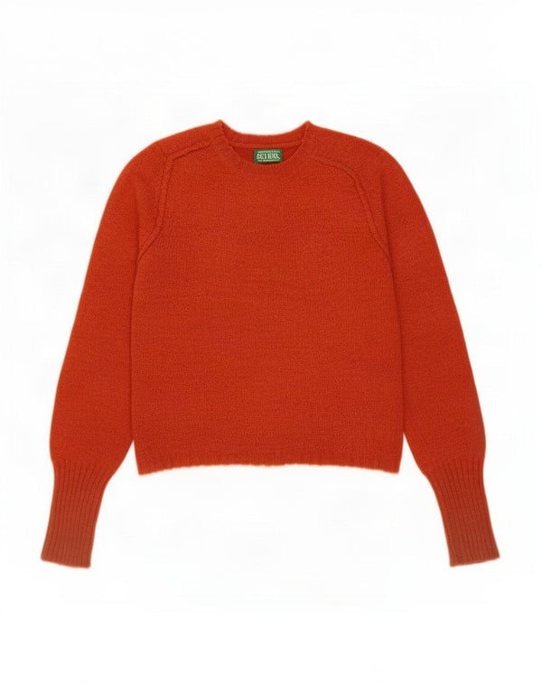 Damski sweter z okrągłym wycięciem pod szyją Benetton UK 10 Mały pomarańczowy akryl