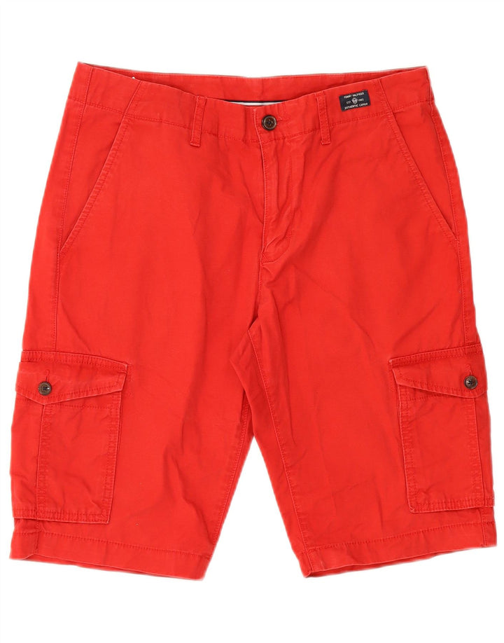 Męskie spodenki cargo Tommy Hilfiger W31 Średnio czerwone, bawełniane