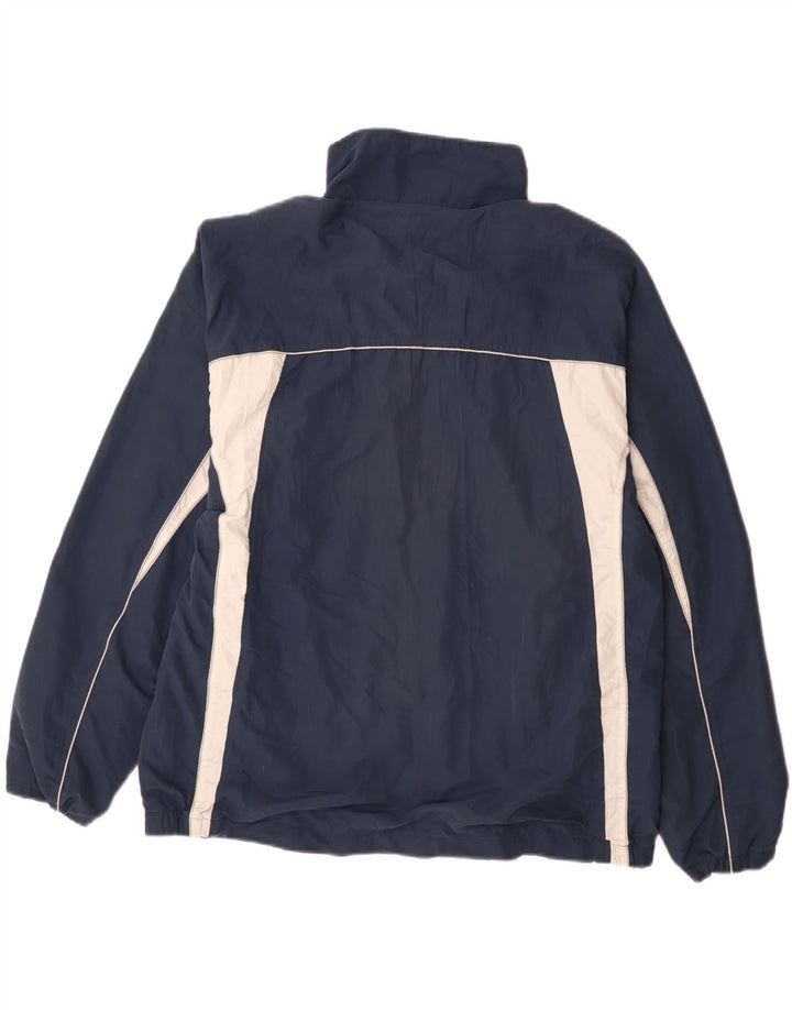 Męska kurtka dresowa ASICS XL, granatowa, poliester z blokami kolorów