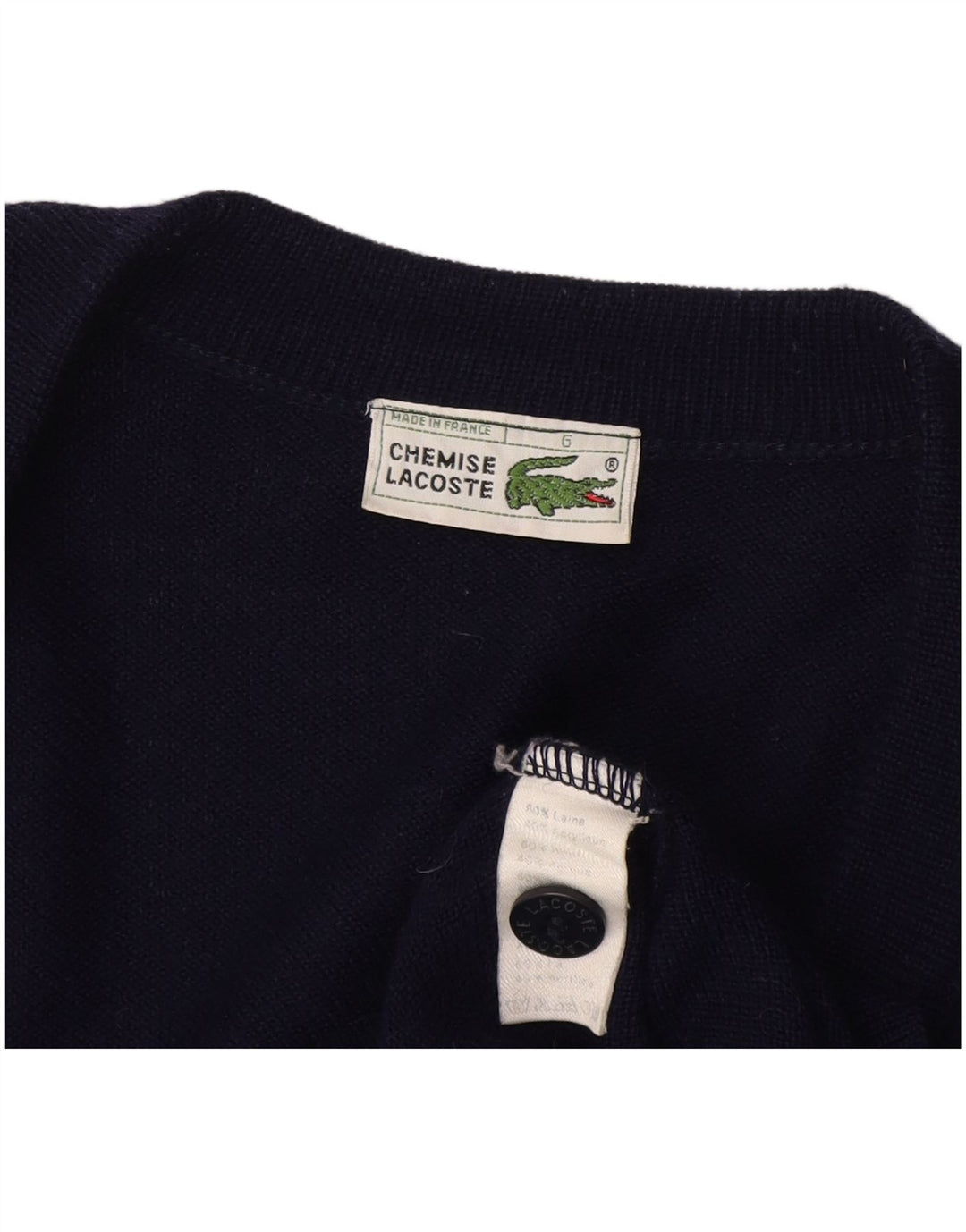 Lacoste Męski sweter rozpinany Rozmiar 6 XL Granatowa wełna
