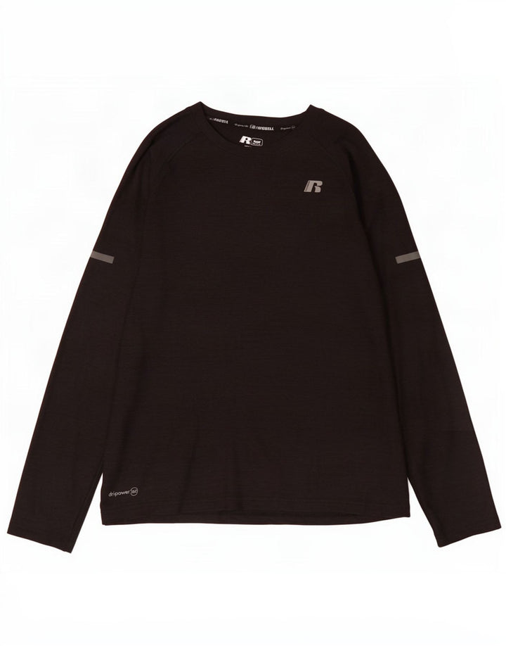 Bluza chłopięca Russell Athletic Dri-Power z długim rękawem, duża, czarna