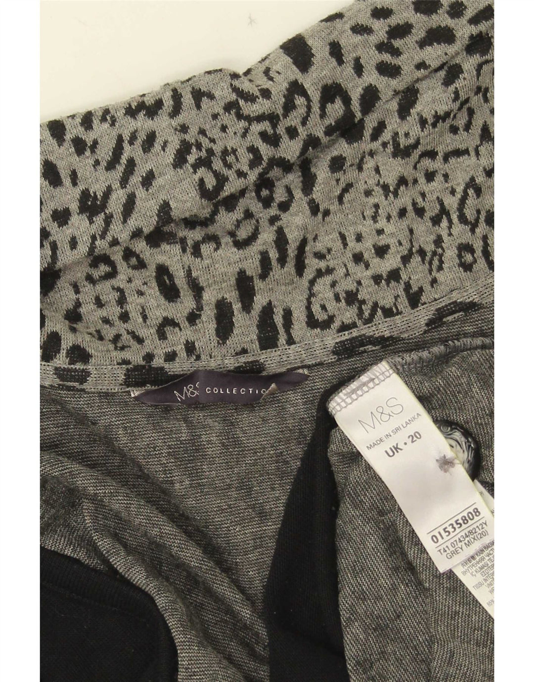 Marks & Spencer Damski asymetryczny sweter rozpinany UK 20 2XL szary