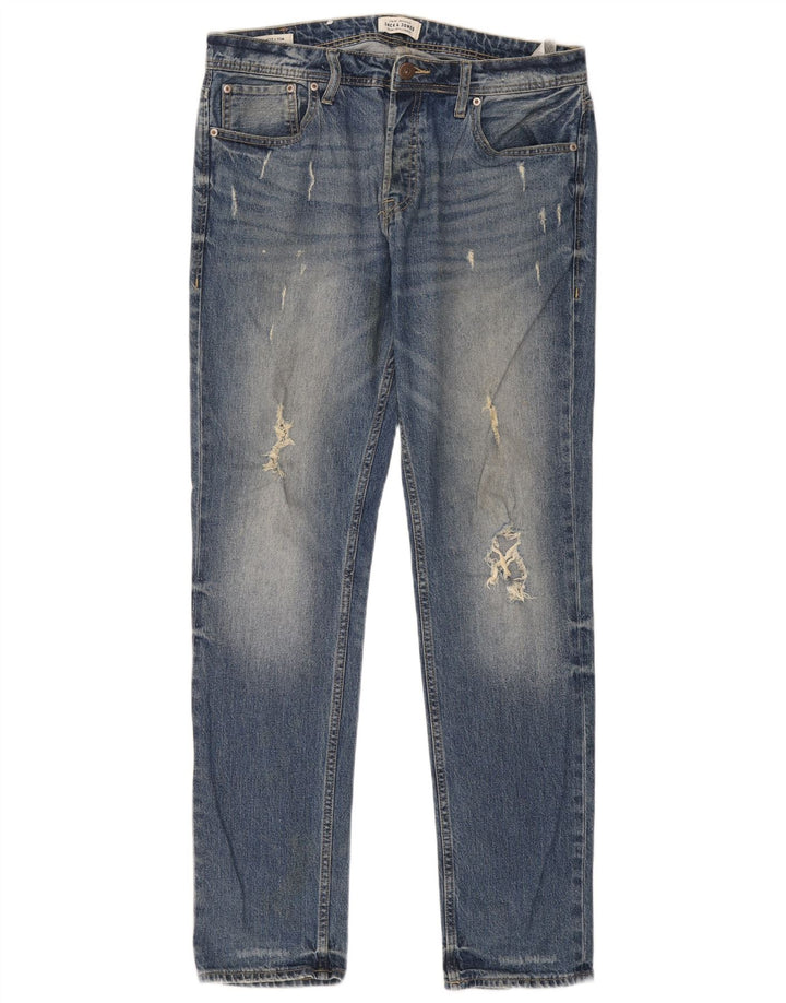 Męskie jeansy Jack & Jones Tim w trudnej sytuacji W32 L34 Niebieska bawełna