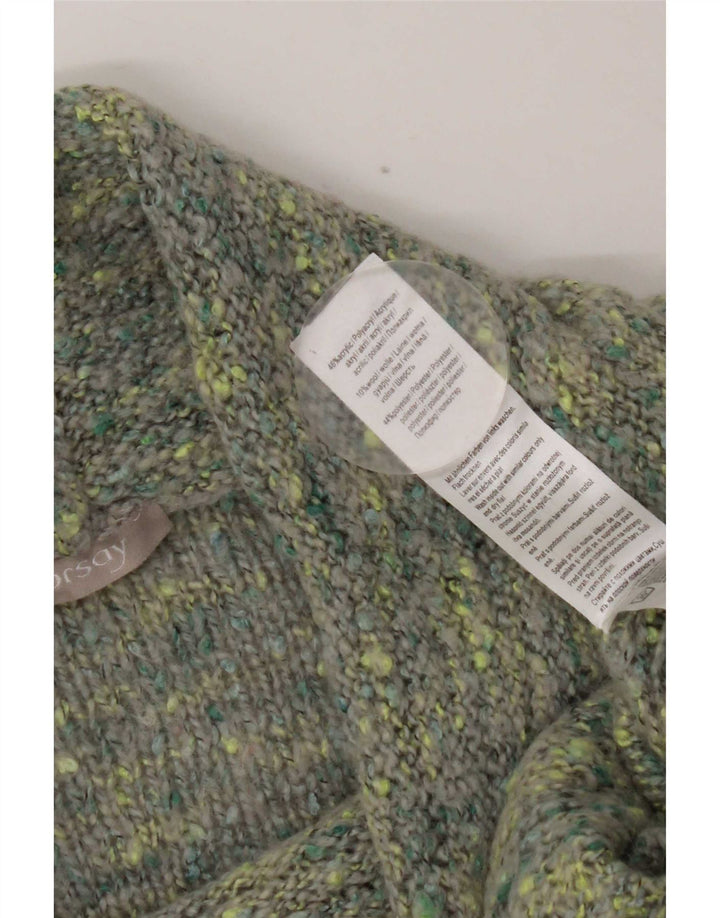 Damski sweter z wywijanym dekoltem Orsay UK 14, duży, wielokolorowy, nakrapiany