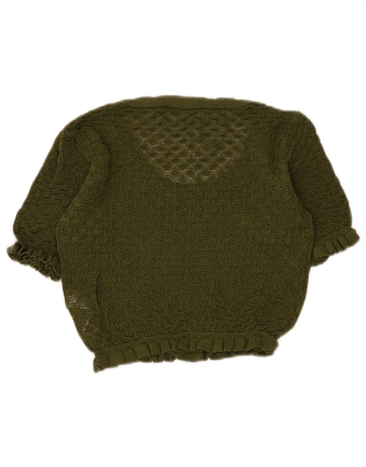 Damska krótka bluzka Zara Top UK 8 Small Khaki z wiskozy