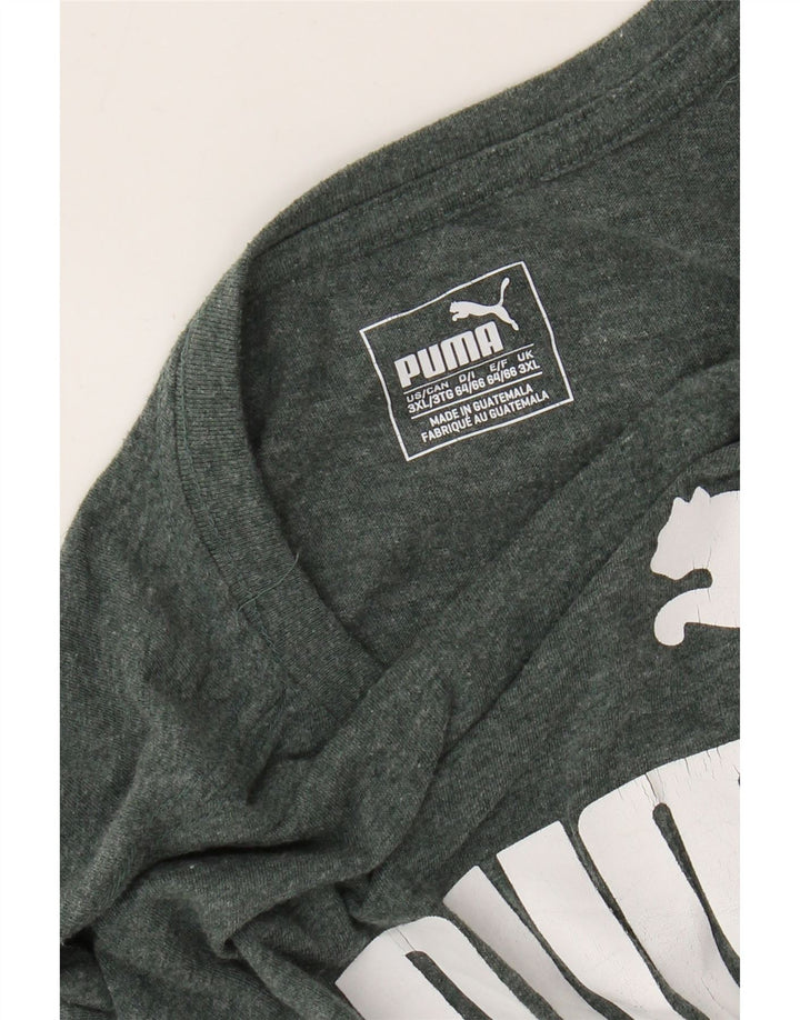 Męski T-shirt z grafiką PUMA Top 3XL w kolorze zielonym nakrapianym