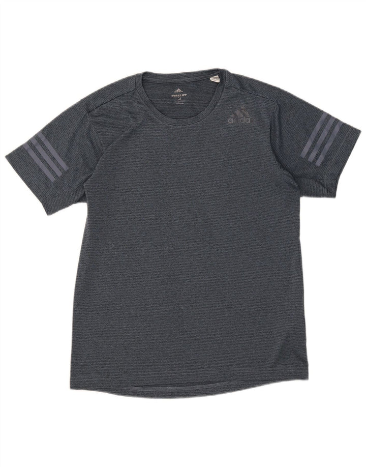 Męski T-shirt ADIDAS Climacool, mały, niebieski, nakrapiany poliester