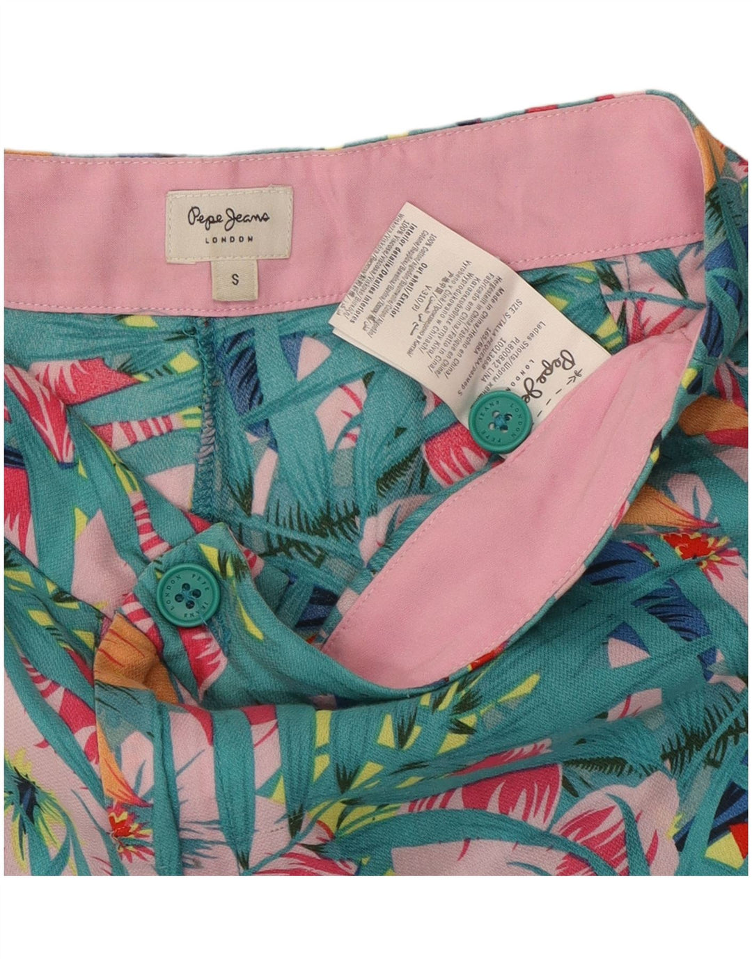 Spodnie damskie PEPE Jeans, małe, W27, wielobarwna, bawełniana w kwiaty