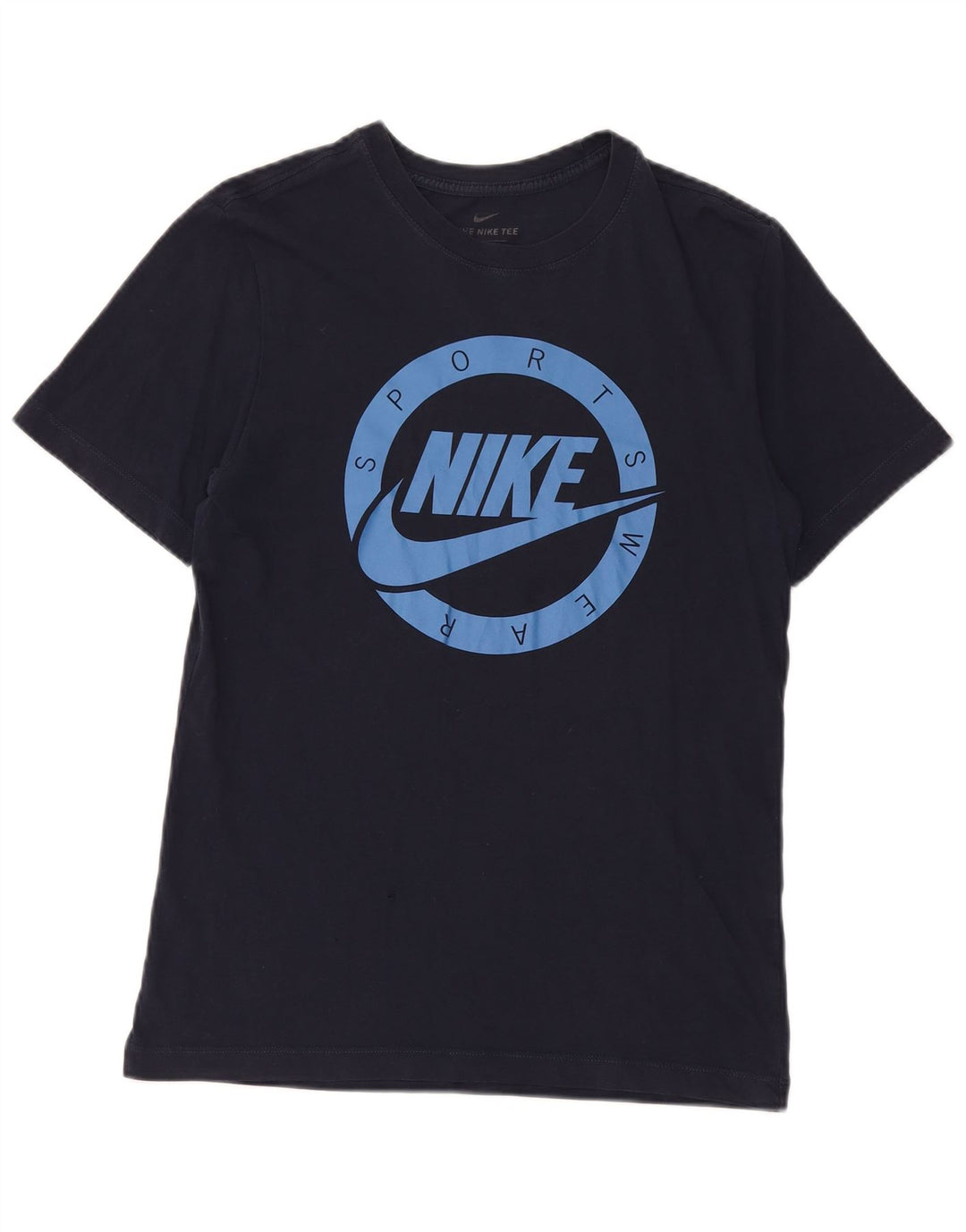 Męski T-shirt z grafiką Nike, mały, granatowy, bawełniany