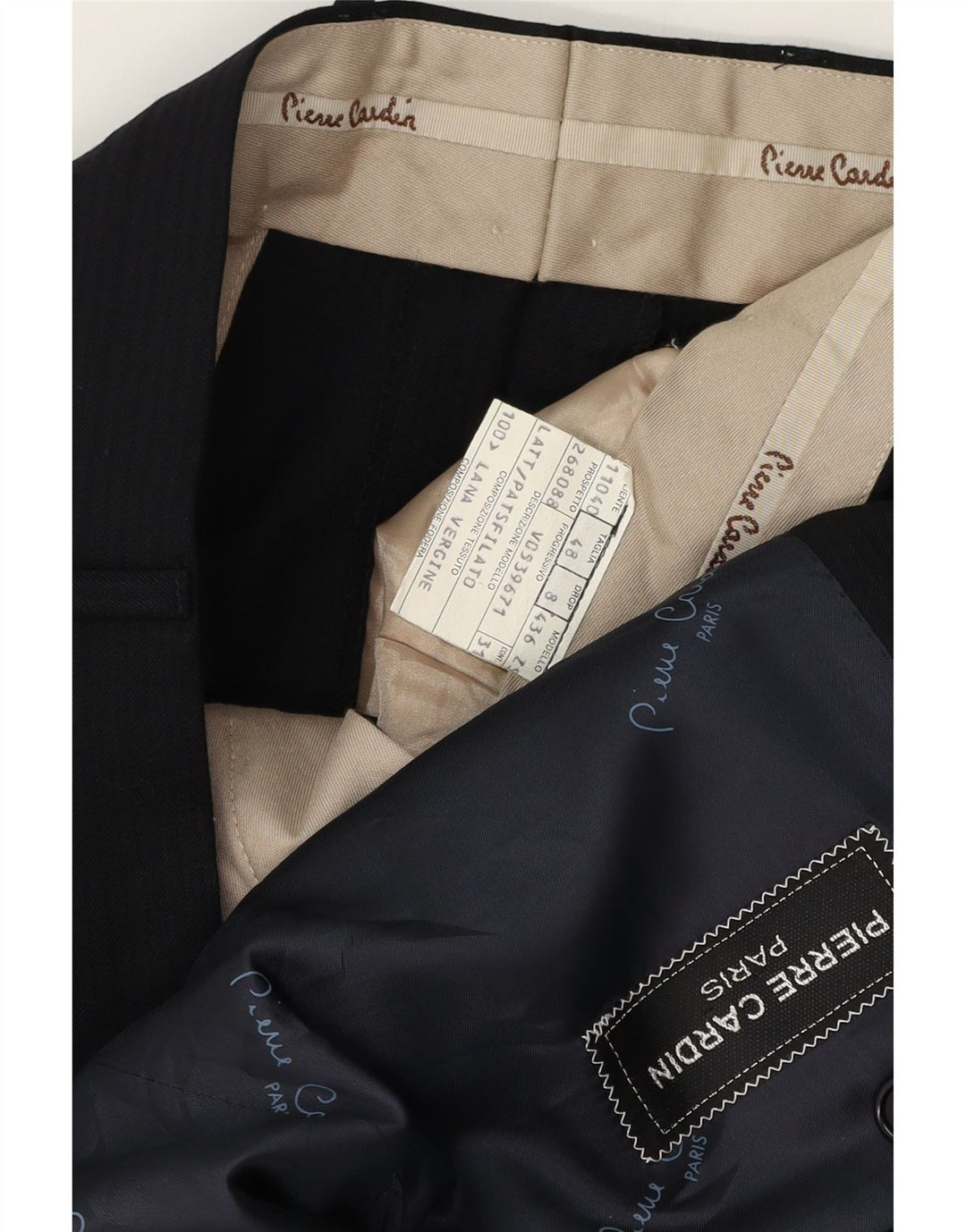 Dwuczęściowy garnitur męski Pierre Cardin IT 48 Medium W32 L32 w czarne prążki