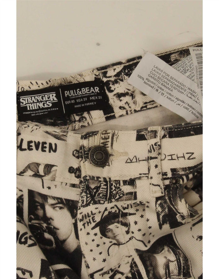 Męskie proste dżinsy Pull & Bear EU 40 Medium W31 L29 Off White