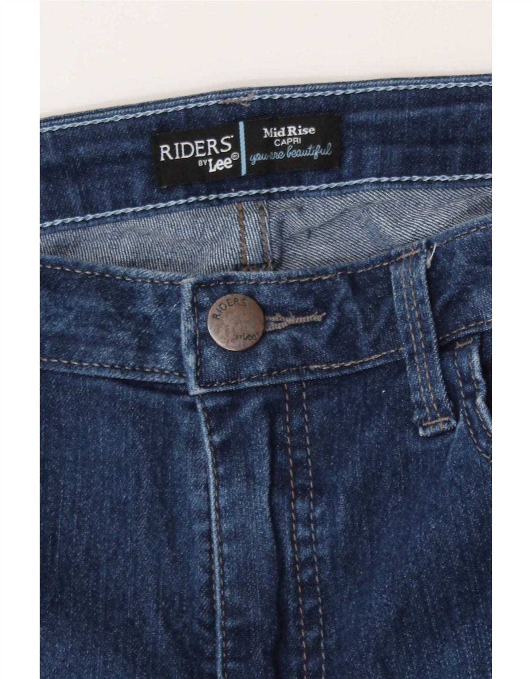 Damskie dżinsy Lee Capri Mid Rise W32 L21 Niebieskie