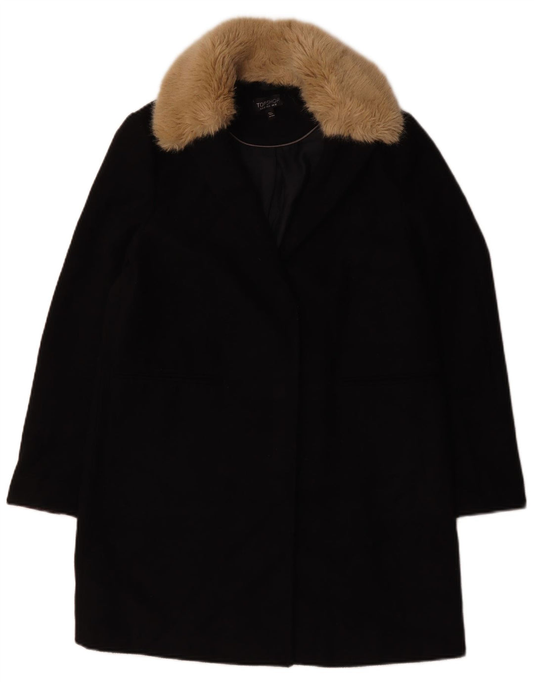 Topshop damski płaszcz oversize UK 10, mały, czarny poliester