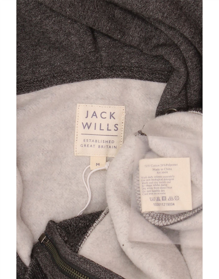 Męski sweter z kapturem i zamkiem Jack Wills, średnioszary, bawełniany w cętki