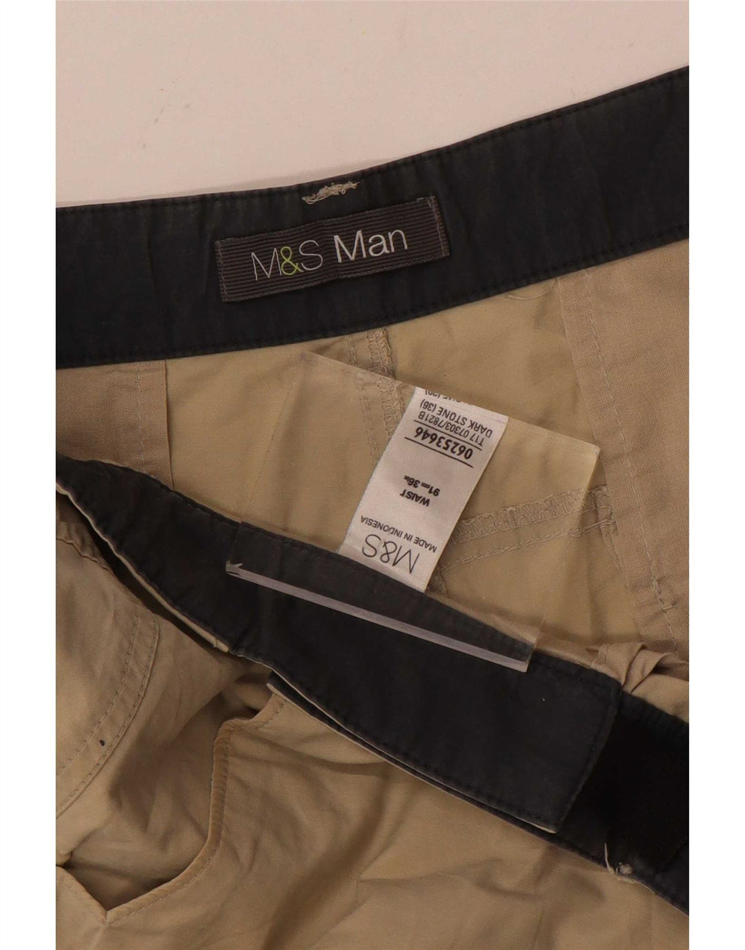 Męskie spodenki cargo Marks & Spencer W36, duże, beżowe, bawełniane