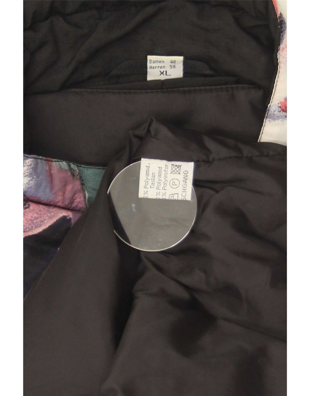 Vintage męska kurtka wiatrówka w abstrakcyjny wzór UK 42 XL wielokolorowa