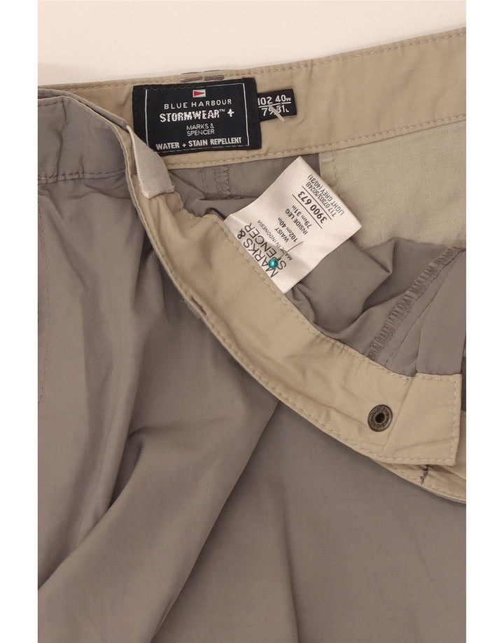 Męskie proste spodnie cargo MARKS & SPENCER W40 L31 Szary poliamid