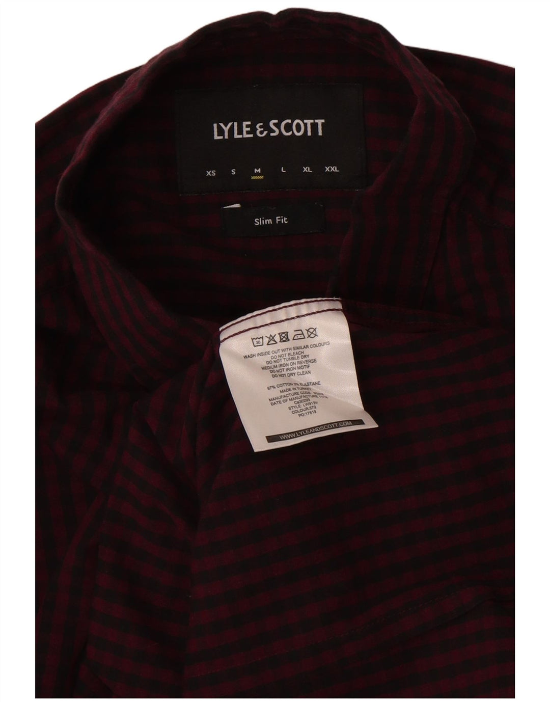Koszula męska Lyle & Scott o dopasowanym kroju, średnia, bordowa bawełna w kratkę