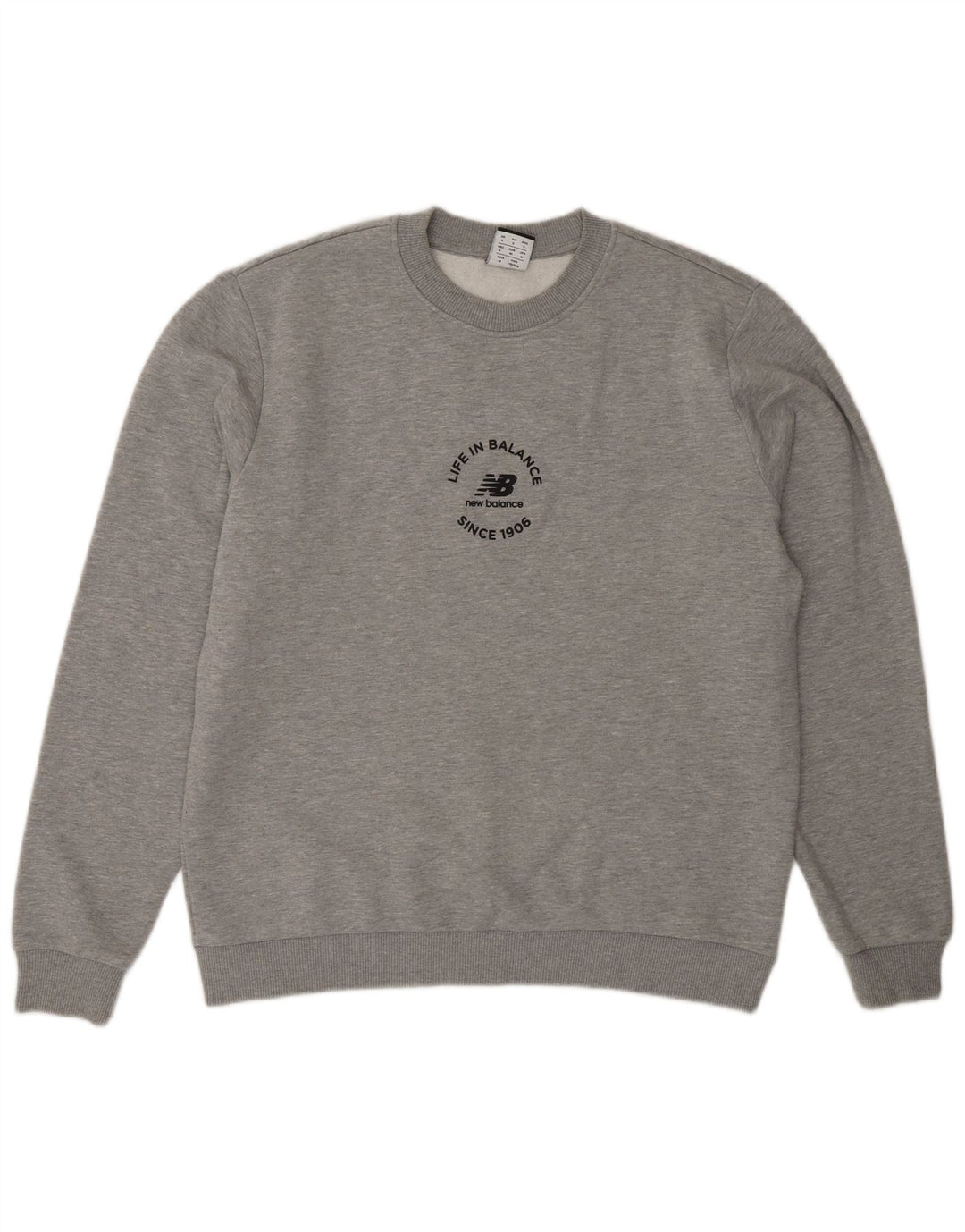 Męska bluza z grafiką New Balance, mała, szara, bawełniana