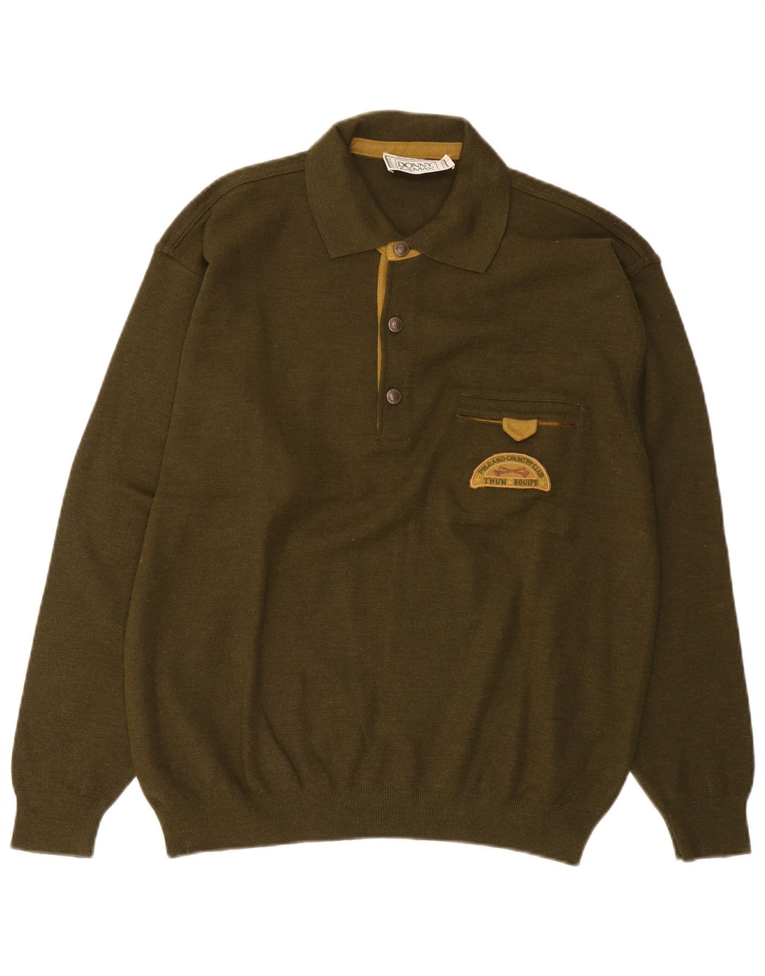 Donny & Max Męski sweter polo, duży, zielony, wełniany