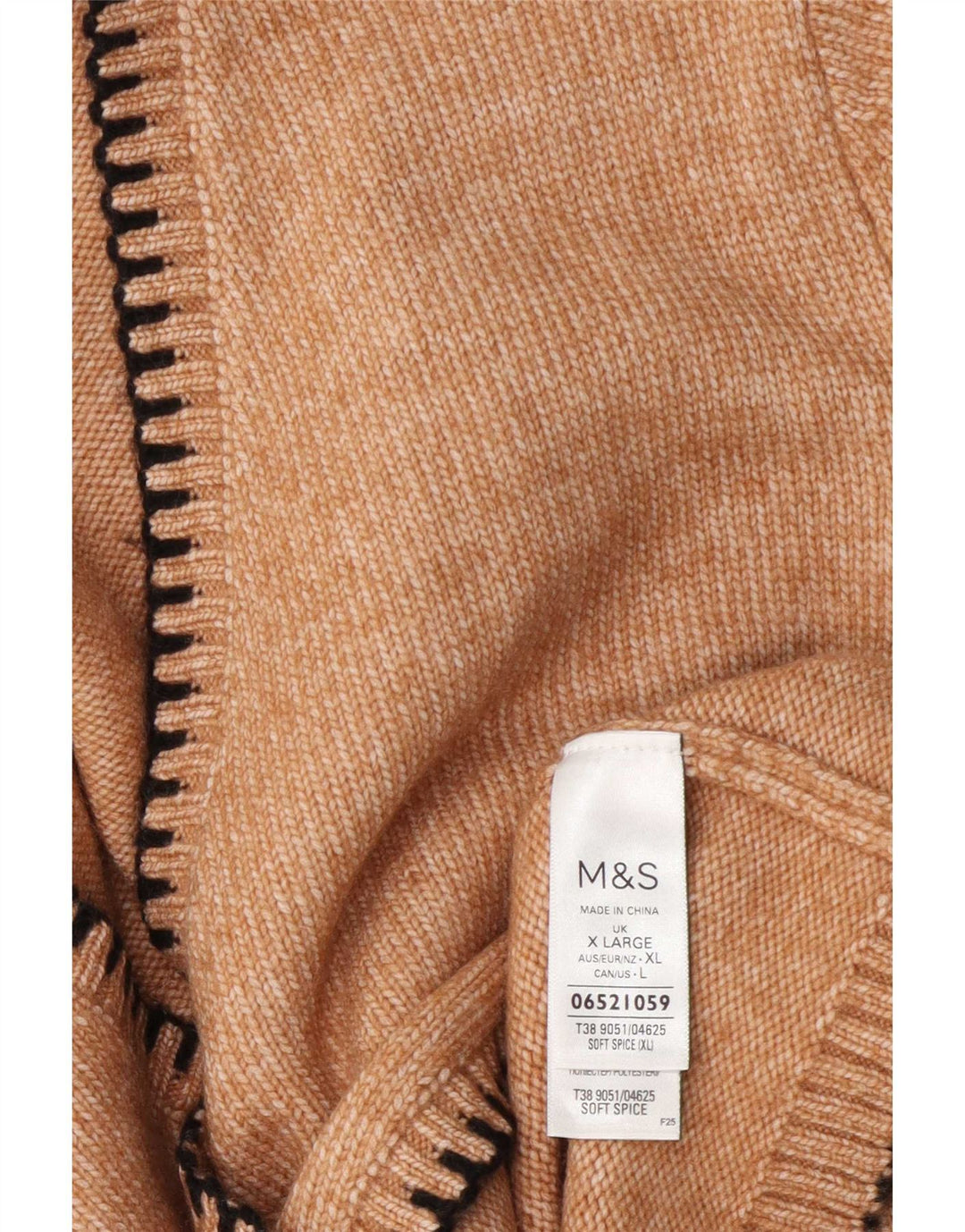 Marks & Spencer Damski sweter oversize UK 18 XL, brązowy, nakrapiany