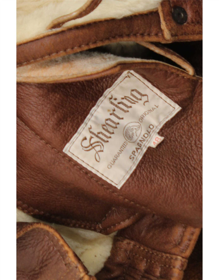 Vintage męska kurtka shearling IT 48 średni brąz