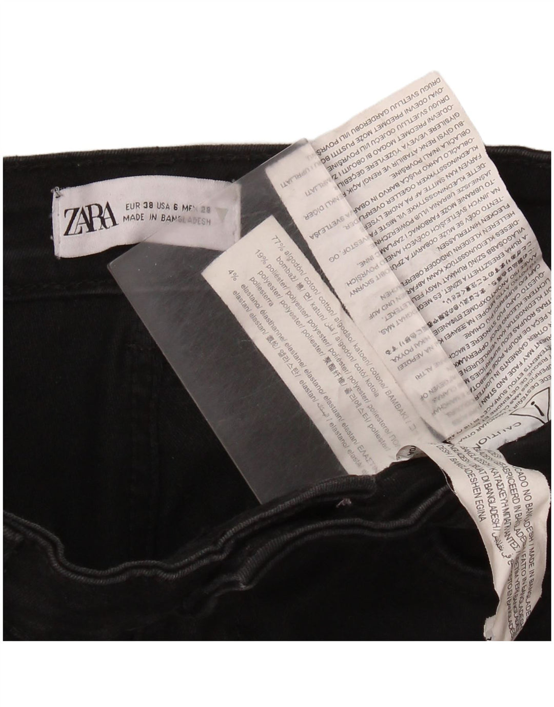 Damskie jeansy skinny ZARA EU 38 Small W28 L28 Czarna bawełna