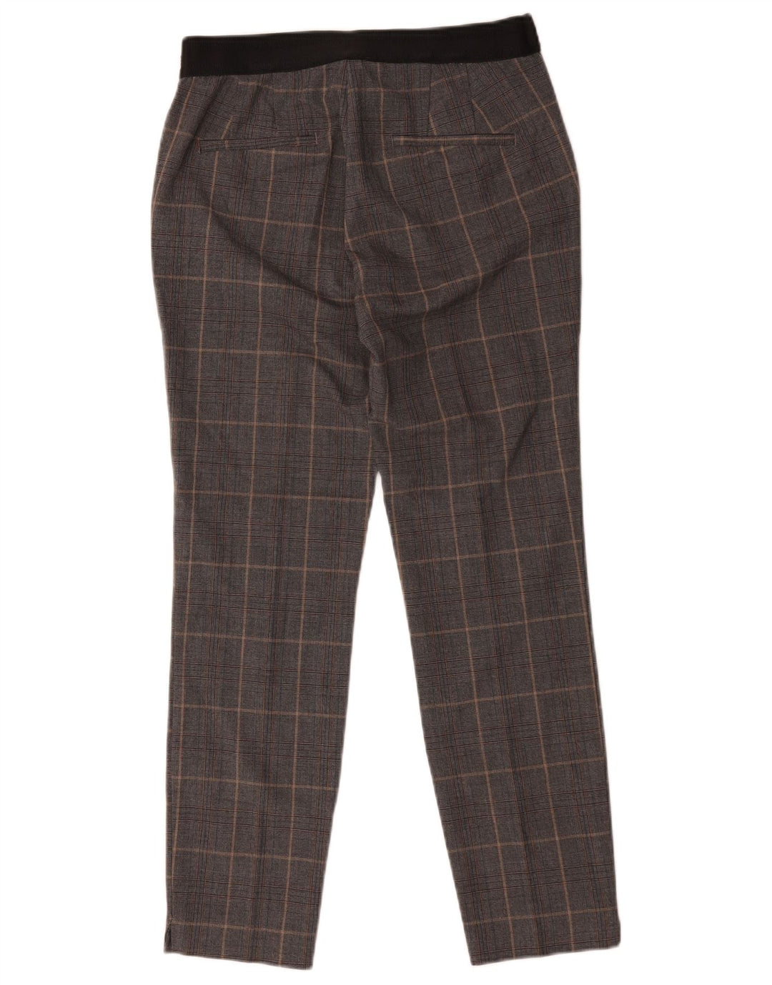 Spodnie damskie Zara Slim Chino, średnie W28 L26, szare, poliestrowe w kratę