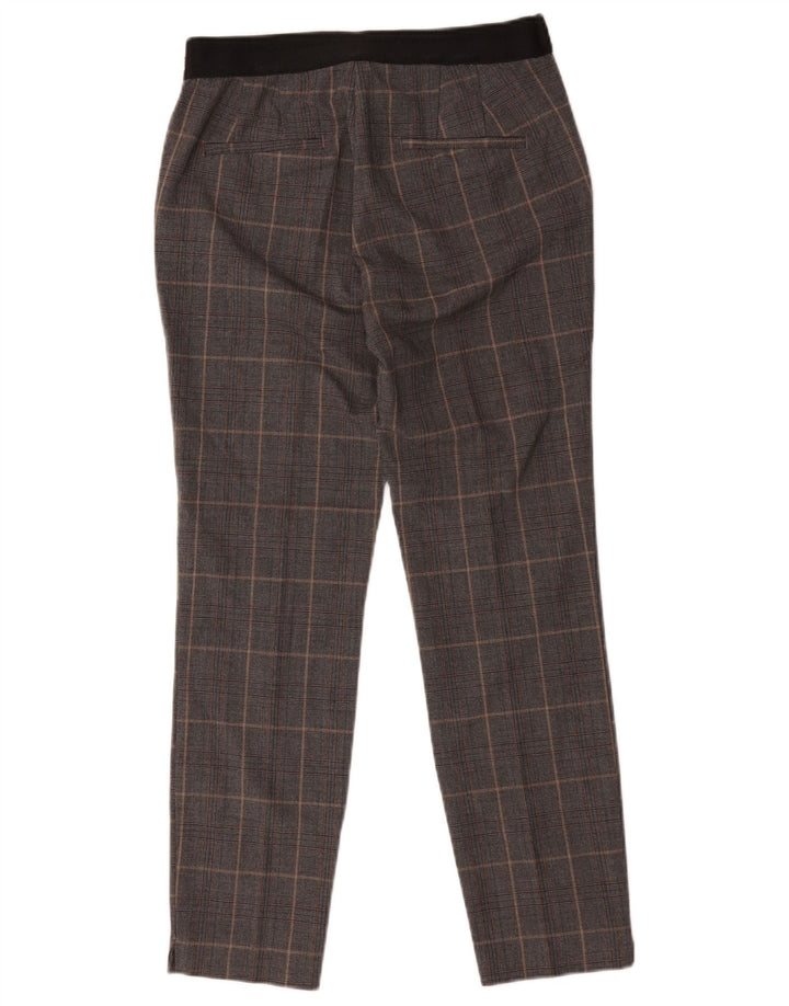 Spodnie damskie Zara Slim Chino, średnie W28 L26, szare, poliestrowe w kratę