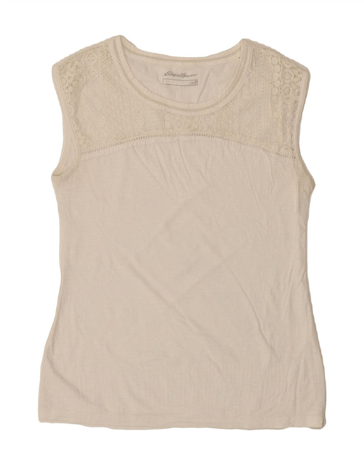 EDDIE BAUER Womens Sleeveless Blouse Top UK 12 Medium White Vintage Eddie Bauer and Second-Hand Eddie Bauer from Messina Hembry 