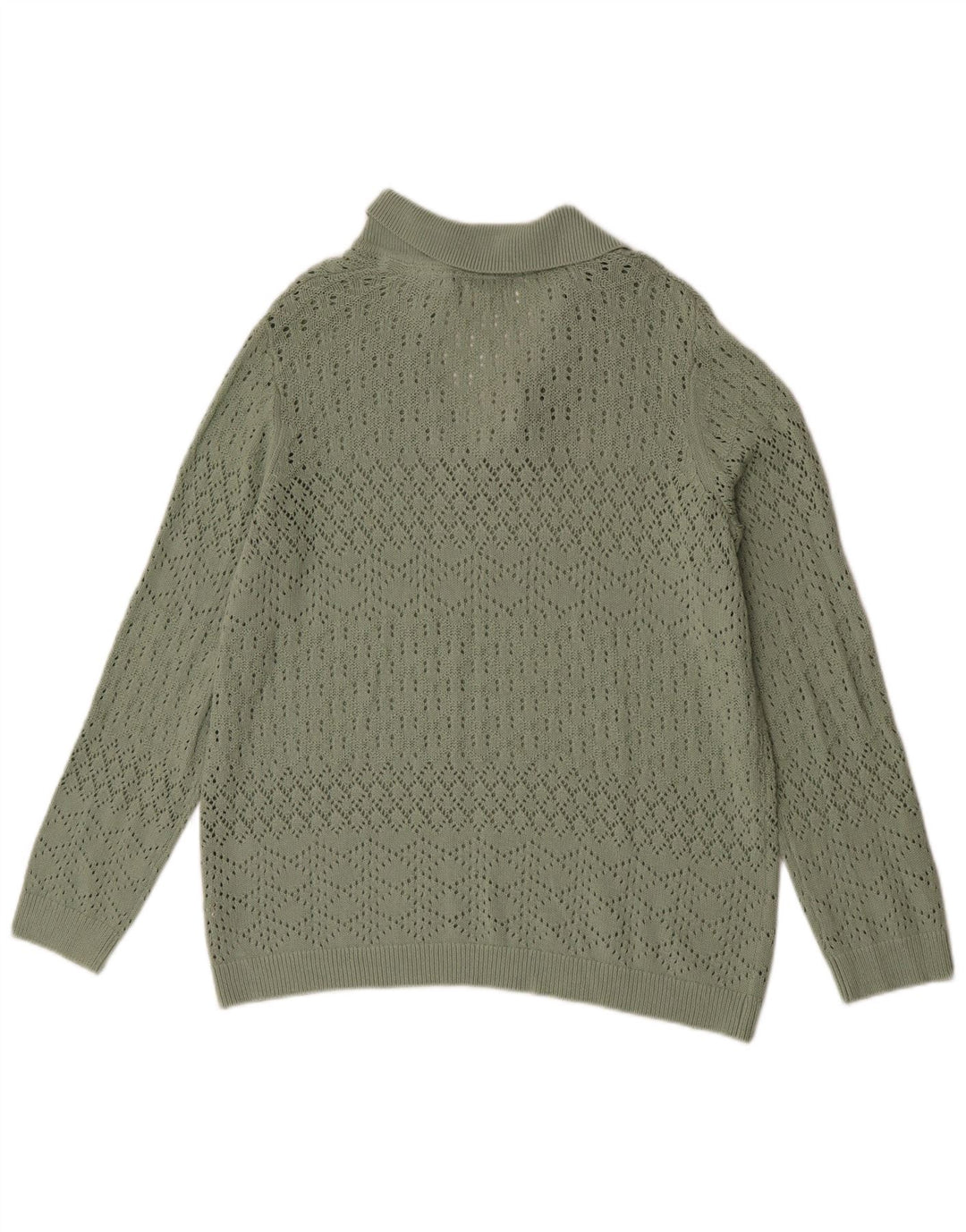 Damski sweter oversize Fat Face z kołnierzem polo UK 16, duży zielony